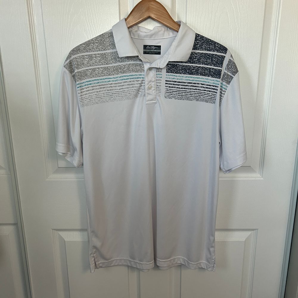 Ben Hogan Polo Shirt Large Men's White‎ Striped